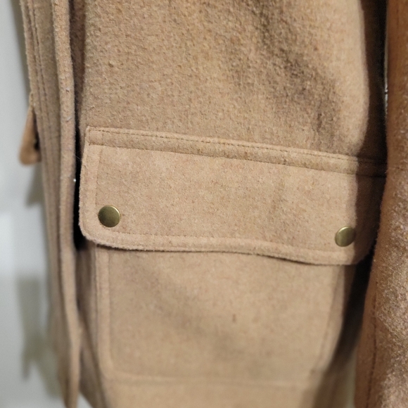 J Crew Mercantile Wool Coat Tan Pocket Size 4. DayCoat OverCoat TrenchCoat - Picture 5 of 7